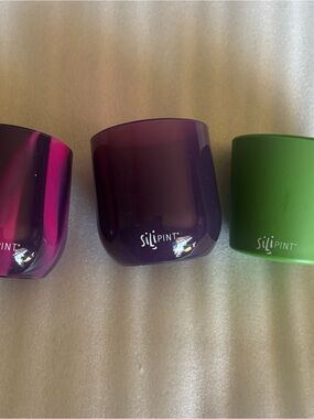Silipint Silicone Wine Tumblers Set of 3 Unbreakable BPA Free